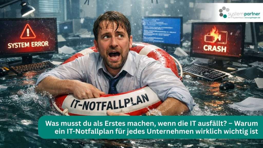 Was musst du als Erstes machen, wenn die IT ausfällt? – Warum ein IT-Notfallplan für jedes Unternehmen in der Region Hagen, Iserlohn und Märkischer Kreis wirklich wichtig ist.